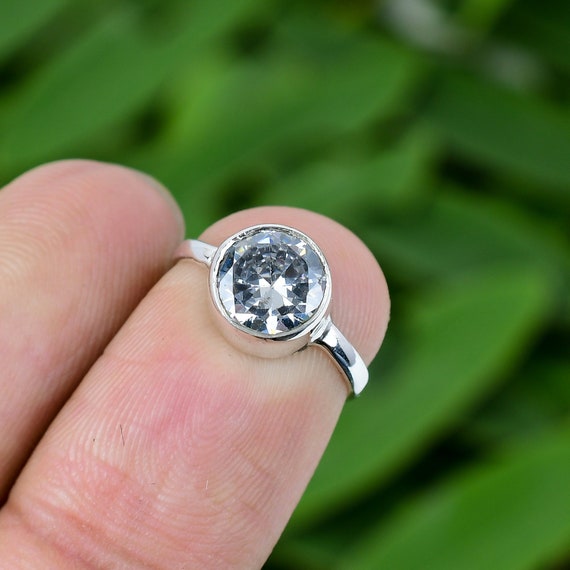 Anello Con Opale Lattiginoso, Gioielli Fatti A Mano In Argento Sterling - Foto 3