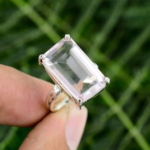 Kunzite Ring, Natural Gemstone Ring, 925 Sterling Silver Ring, Kunzite Jewelry, Statement Ring, Pink Gemstone, Handmade Ring, Christmas Gift