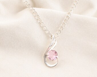Handmade Pink Kunzite Pendant: 925 Sterling Silver Necklace