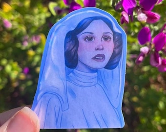 Princess Leia Sticker Hologram | Star Wars Matte Decal | Sci-Fi Fan Art | waterproof