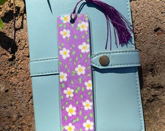 Purple Daisy Bookmark | Handmade Hand-Drawn Bookmark