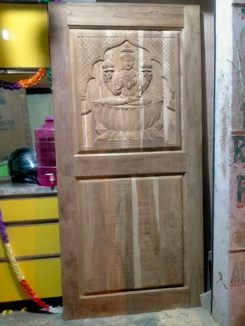 Unpolished Teak Wood Door Burma Border Etsy