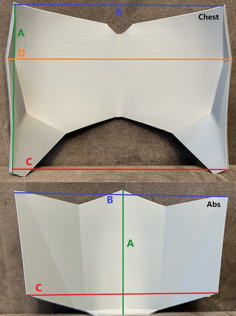 Pu&ograve; includere: Due forme in plastica bianca con misure etichettate "Chest", "Abs", "A", "B", "C" e "D". Le forme sono progettate per essere utilizzate per creare uno stampo per il corpo personalizzato.