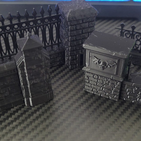 Miniature Graveyard Walls Scenery Props 3D Printing Crafting Diorama Display