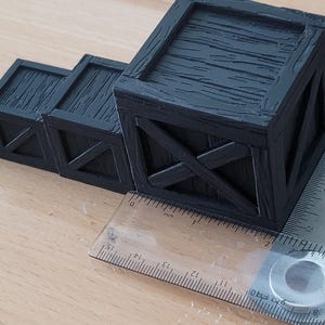 3D Printed Miniature Crates | Diorama, Jumping Spider Enclosure, Crafting, Model Scale 1:6 - 1;144 | Unpainted PLA Minis