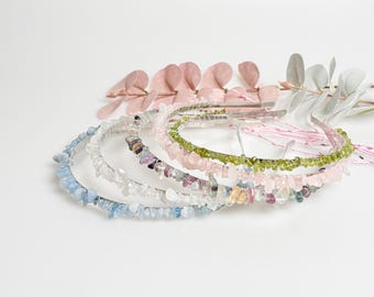Boho style silver headband with sparkling crystals – elegant headpiece for special occasions and festivals