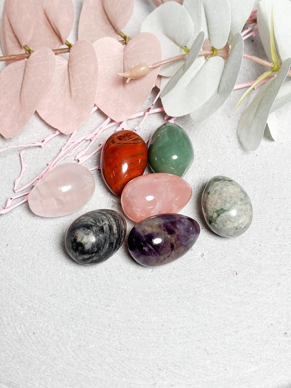 Kristall Ei – kleine Edelstein Eier ca. 2,9 cm aus verschiedenen Kristallen, Dekostein, Naturstein Ei, Healing Crystal Egg, Edelstein Deko