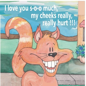 Grappige Cartoon Wenskaart "LOVE YOU SO Much" met envelop