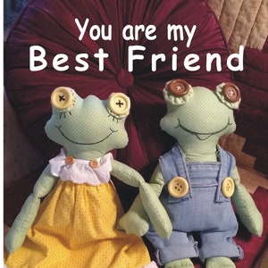 Funny & Cute Friendship Wenskaart - "BEST FRIENDS FOREVER" Schattige Kikkers - Dieren Cartoon met pastelkleurige envelop