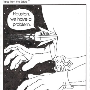 Blague drôle de bande dessinée - Spaceman Cartoon - "HOUSTON"