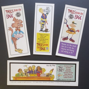 CARTOON BOOKMARKS - Funny Characters - Set of 4
