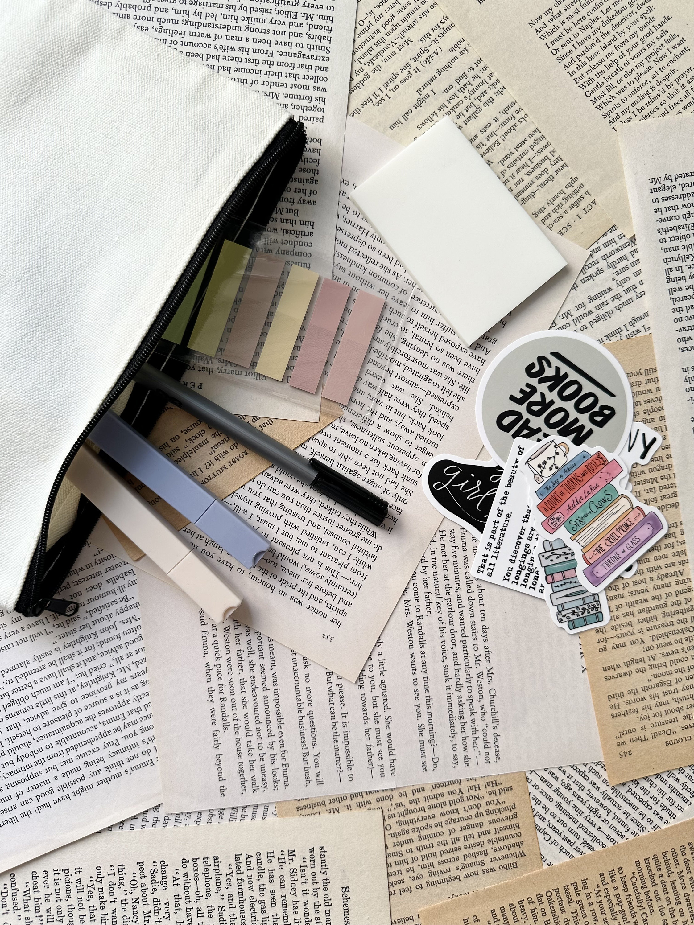 Book & Pens - Bookish Annotation Sticker