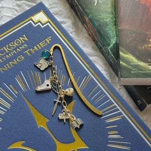Charmed bookmarks | Percy Jackson | Rick Riordan | Annabeth Chace | Camp Half Blood | gods | the lightning thief | book lovers | book gifts