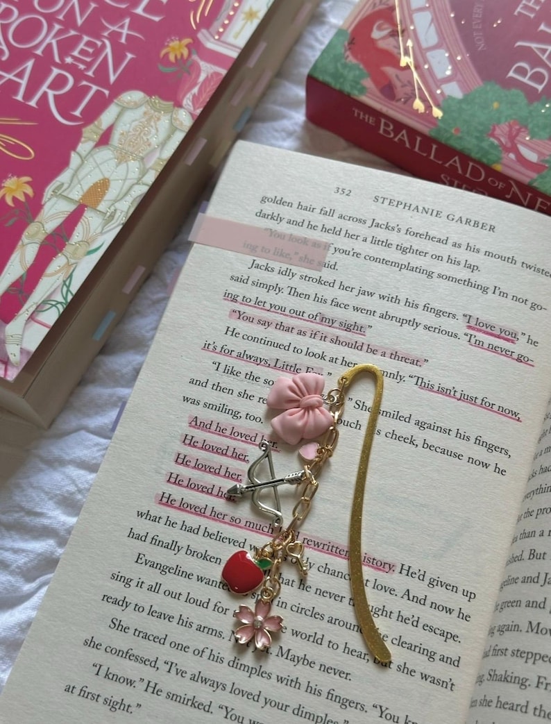 Charmed bookmarks | Once Upon a Broken Heart | Stephanie Garber | Evangeline Fox | Fantasy books | book lovers | book gifts image 1