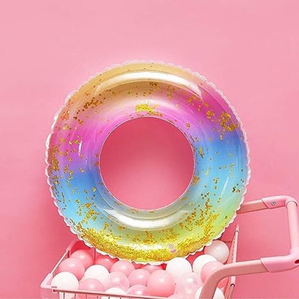 Transparent Inflatable Tube Swim Tube Glitter Swim Ring