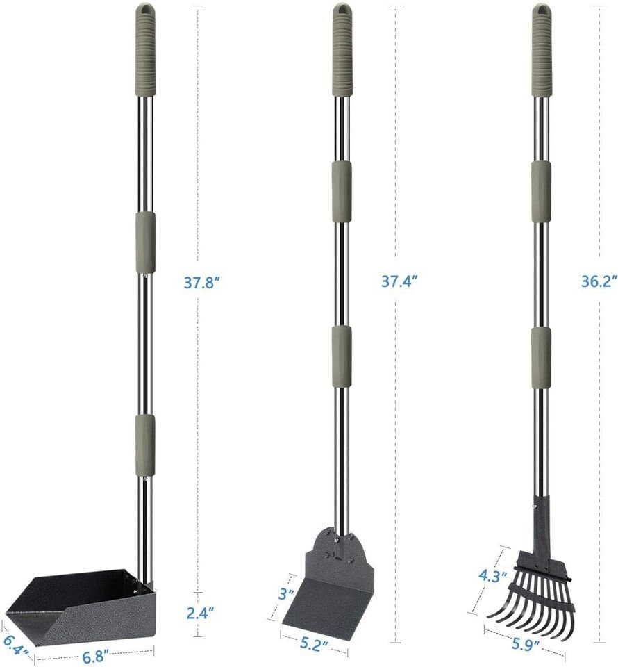 Dog Pooper Scooper, Dog Poop Tray and Rake Set, Pet Waste Removal Scoop