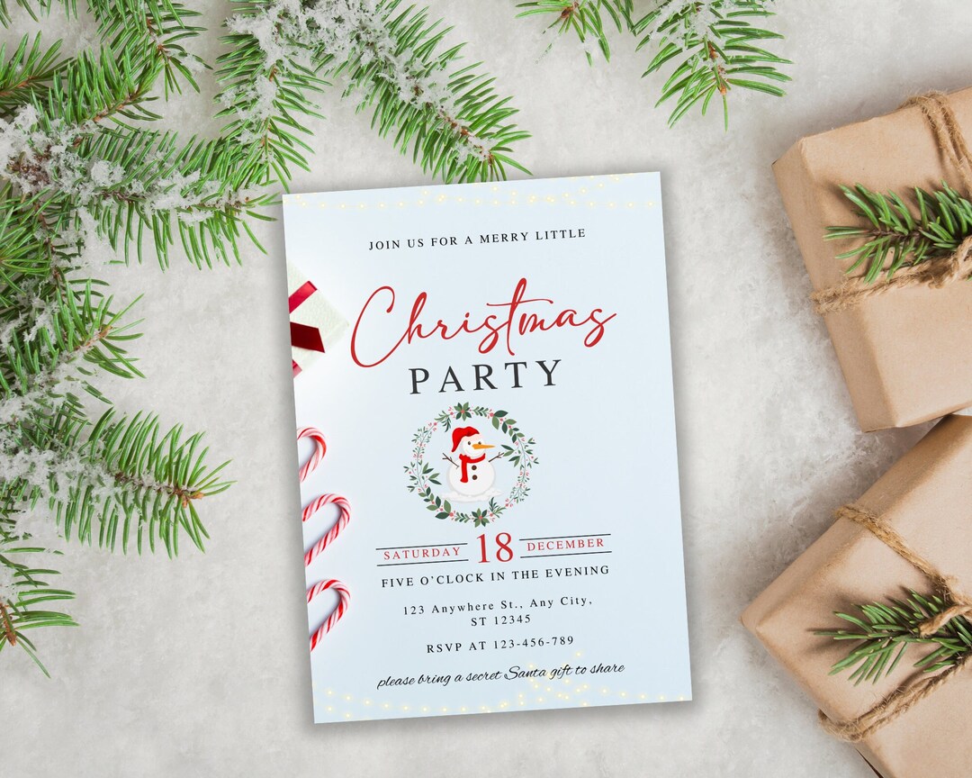 Christmas Invitation Christmas Party Electronic Invite Etsy