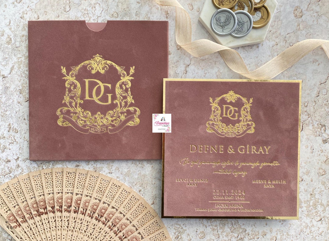 Velvet Invitation,powder Invitations,black Velvet Invitation Card, Gold