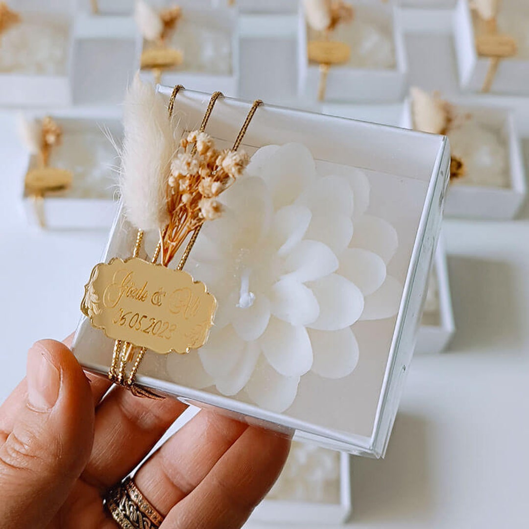 Personalized Lotus Flower Candle Wedding Favors With Gold Detail - Etsy