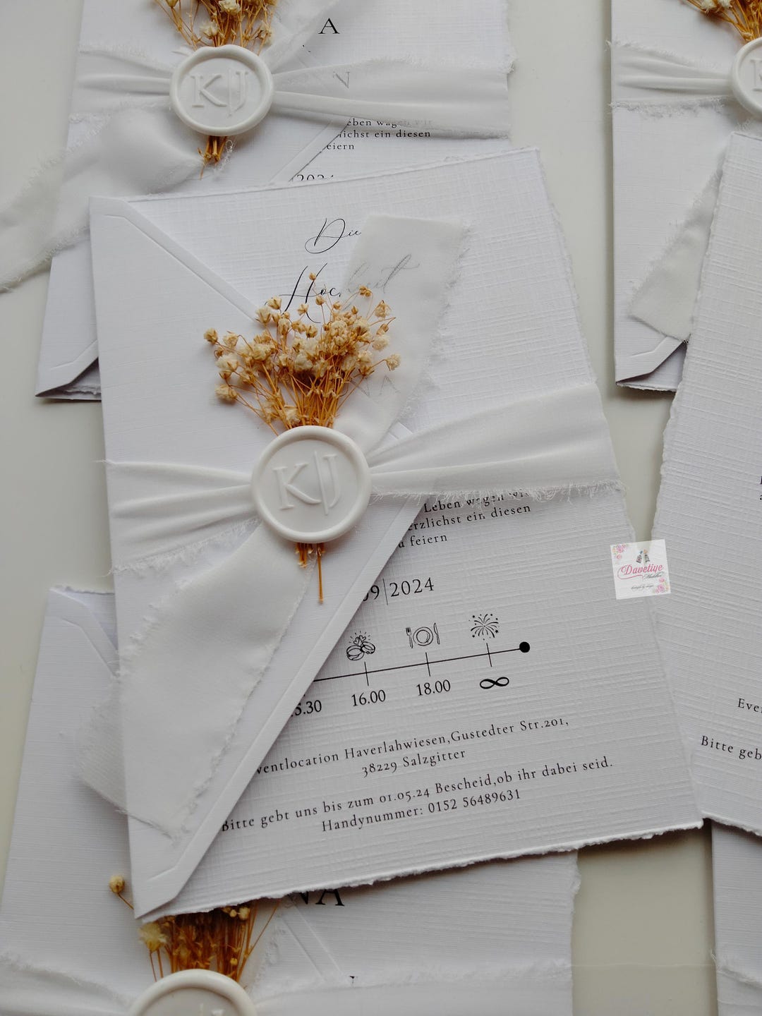 Acrylic Wedding Invitation: Ripped Edge, Handmade Paper Envelope - Etsy