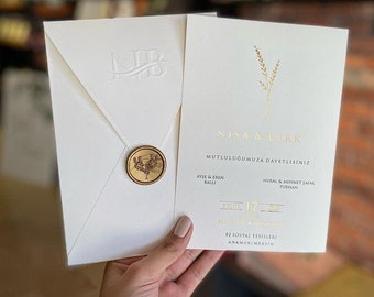 Invitación de boda acrílica: elegantes invitaciones hechas a mano