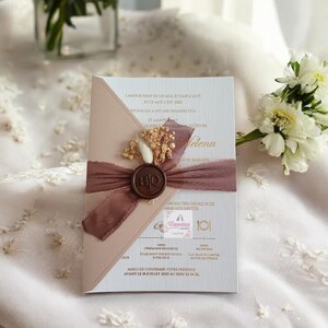Faire-part de mariage, impression de feuille d'or, faire-part officiel, carte, faire partie de mariage, faire-part de mariage