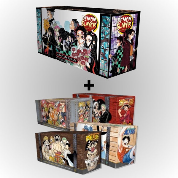one piece manga & demon slayer manga | one piece manga set of 1 to 104 volume, demon slayer manga set of 1 to 23 volume | gift for anime fan