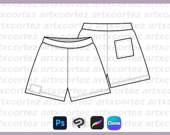 Shortsvektormockup | Redigerbar kläddesignmall för klädmärken