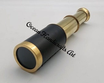 6 Inch Brass Telescope Marine Spyglass Scope Ship Pirate Marine Telescope - Birthday Gift - Fathers Day Gift - Anniversary Gift For Him