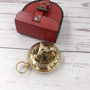 Personalized Brass Sundial Compass - Anniversary Gift Engraved Brass Compass - Wedding Gift - Birthday Gift - Groomsmen And Christmas Gift