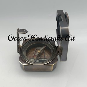 Brass Bronton Compass, Working Brass Pocket Compass, Brass Navigation Compass Best Marine Gift Wedding - Anniversary, Birthday Gift For Him