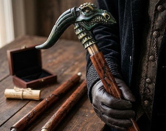 Dragon Head Walking Stick Cane - Wooden Carved Canes For Men And Women Best Fathers day Gift