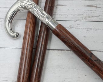 Handmade Brass Handle Wooden Walking Cane – Gift for Mom Dad