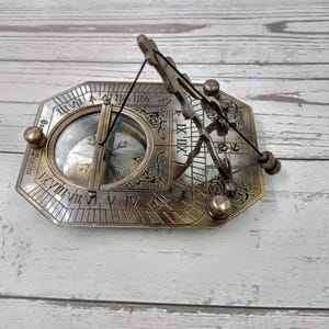 Personalized Brass Compass - Brass Sundial Compass - Anniversary Gift Compass - Wedding Gift For Groomsmen Gift - Birthday Gift For Him