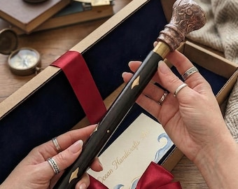 Messing Griff Holz Gehstock - Handgemachtes Geschenk im viktorianischen Stil für den Vatertag