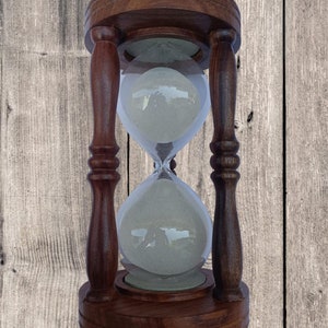 Wooden Sand Timer - Wood & Brass Hourglass - Wooden Hourglass For Home Decor - Gift For Wedding, Anniversary, Engagement, Birthday