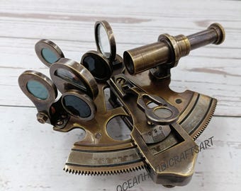Navigation Sextant J. Scott London With Compass Hardwood Box