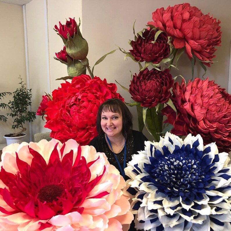 Giant Flowers Blue Flower Flowers Templates & Video Tutorial DIY