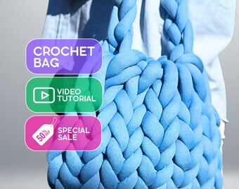 Modello per borsa all'uncinetto: tutorial video (download digitale