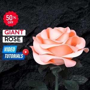 Giant flowers | ROSE floor lamp — Flowers templates & video tutorial • DIY flowers • handmade flowers • paper flowers • svg • giant flower