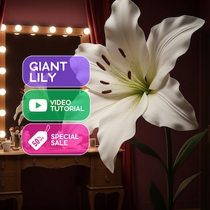 Große EVA Foam Lilie – Anleitung – Video Tutorial – Stehende Requisite – Riesenblume
