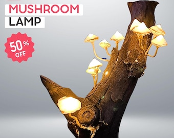 LAMP with FOAM MUSHROOMS — Foam flower template & video tutorial • foam flower • isolon flower • paper flower • foam mushroom • svg