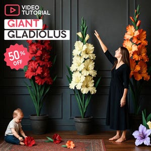 Big Gladiolus Flower Tutorial | DIY Step-by-Step Templates for Large Handmade Floral Backdrops, Store Displays and Creative Installations