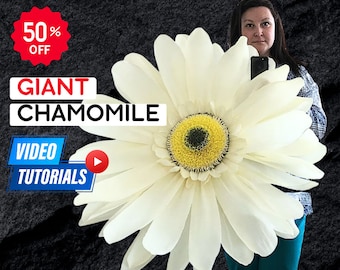 Giant flowers | Chamomile — Flowers templates & video tutorial • DIY flowers • handmade flowers • paper flowers • flower svg • giant flower