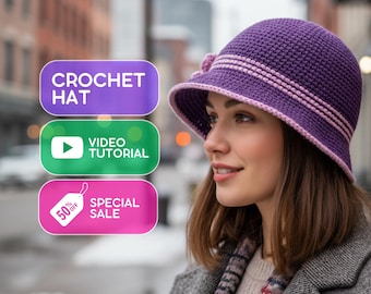 Videotutorial y patrón de gorro de crochet para mujer: un accesorio elegante para la cabeza