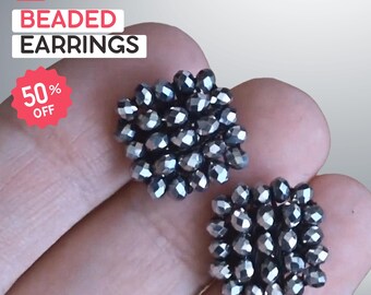 DIY Lightweight Crystal Stud Earrings Tutorial. Master Filigree Bead Techniques for Delicate Sparkle