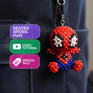 Tutoriel vidéo Spider-Man avec perles : motif de perles de rocaille (téléchargement numérique)