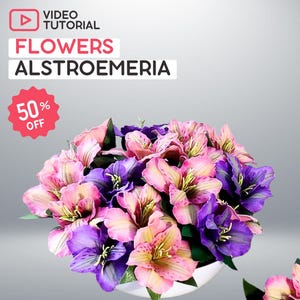 Alstroemeria Eva Foam Flower Tutorial | DIY Step-by-Step Video and Templates for Creating Lifelike Handmade Flowers and Artificial Blooms