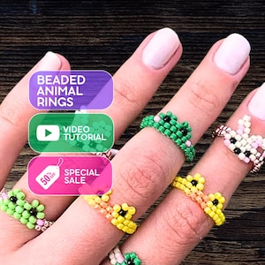 Beaded Animal Rings Video Tutorial: Frog, Bunny, Duck (Digital Download)