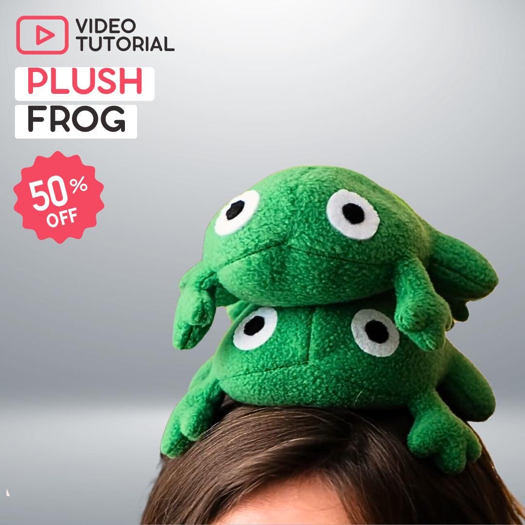 Frog Plush Toy Sewing Pattern: TikTok Inspired (PDF Video Tutorial)
